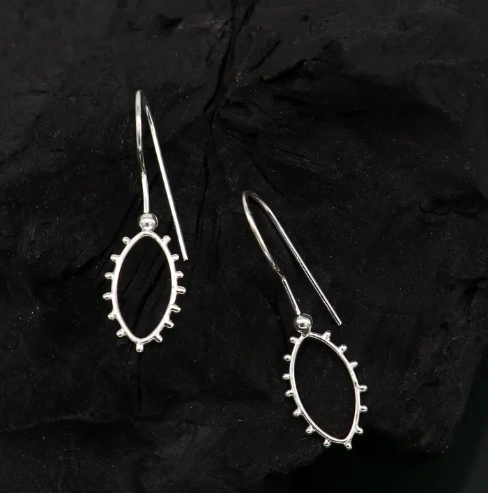 Earrings TRIBAL ORNAMENTS 925 sterling silver shiny drop dangle hoops earring excellent brides personalized gift collection best gifting earrings from India ear651 Earrings TRIBAL ORNAMENTS 925 sterling silver shiny drop dangle hoops earring excellent brides personalized gift collection best gifting earrings from India ear651