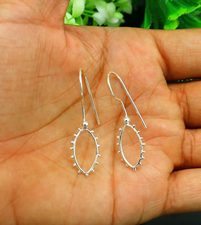 Earrings TRIBAL ORNAMENTS 925 sterling silver shiny drop dangle hoops earring excellent brides personalized gift collection best gifting earrings from India ear651 Earrings TRIBAL ORNAMENTS 925 sterling silver shiny drop dangle hoops earring excellent brides personalized gift collection best gifting earrings from India ear651