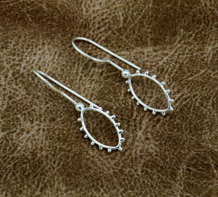 Earrings TRIBAL ORNAMENTS 925 sterling silver shiny drop dangle hoops earring excellent brides personalized gift collection best gifting earrings from India ear651 Earrings TRIBAL ORNAMENTS 925 sterling silver shiny drop dangle hoops earring excellent brides personalized gift collection best gifting earrings from India ear651
