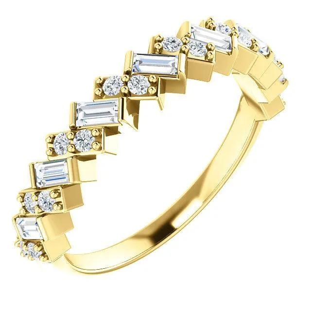 Fire Brilliance Rings Juliette Straight Baguette and Round Diamond 12 Eternity Pair Wedding Anniversary Band Fire Brilliance Rings Juliette Straight Baguette and Round Diamond 12 Eternity Pair Wedding Anniversary Band