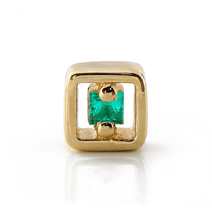 Hollow Square with Stone Emerald Suzanne Kalan Necklaces