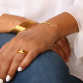 Jewelvers Bracelets 18K GoldFilled Glitter Rope Bracelet Jewelvers Bracelets 18K GoldFilled Glitter Rope Bracelet
