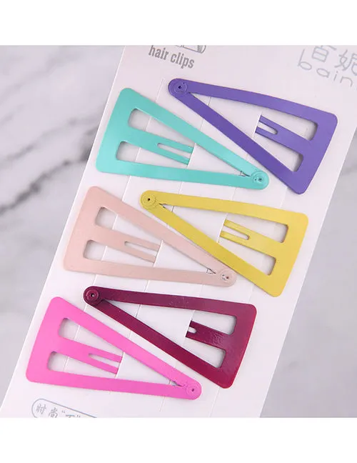L14 Colorful Triangle Hair Clips Pack of 6 02 Necklaces