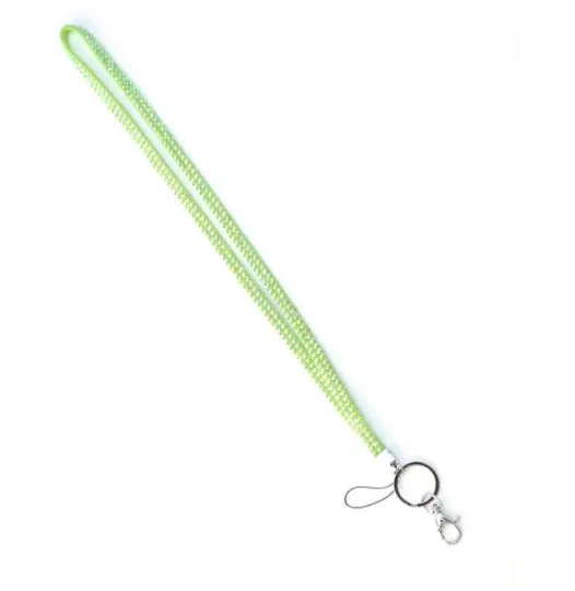 LY18 Iridescent Lime Green Crystal Lanyard POLLY Earrings