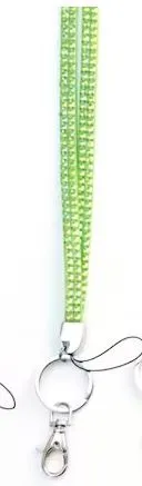 LY18 Iridescent Lime Green Crystal Lanyard POLLY Earrings