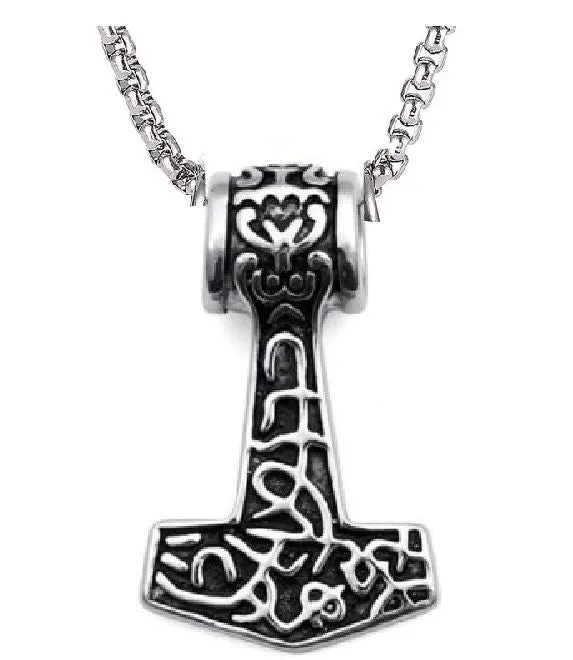 Necklaces alice AZ500 Silver Viking Hammer Necklace