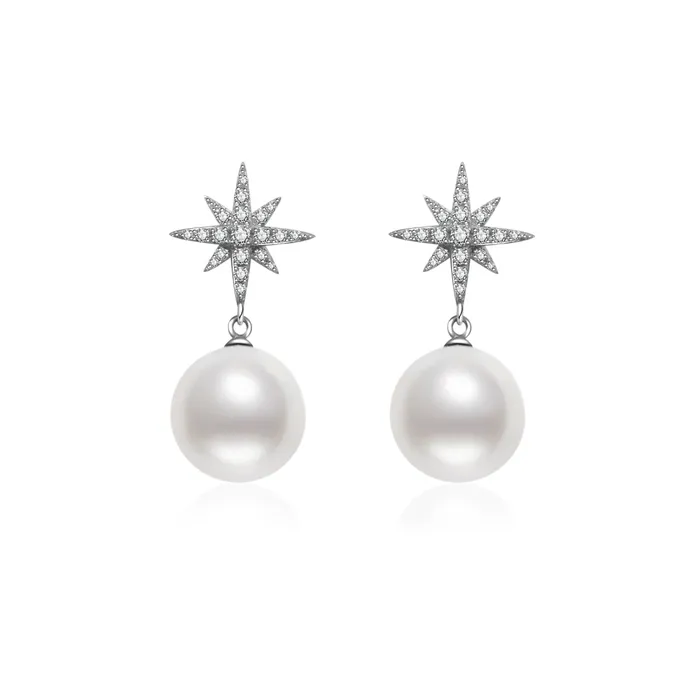 Pearly Lustre 18k Gold Diamond Edison Pearl Earring KE00085 Earrings