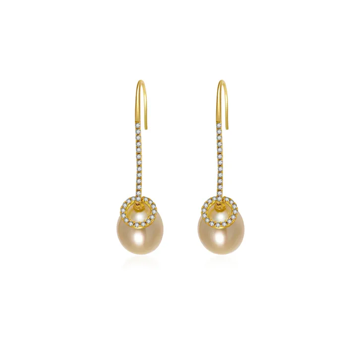 Pearly Lustre Earrings Elegant Saltwater Pearl Earrings WE00269