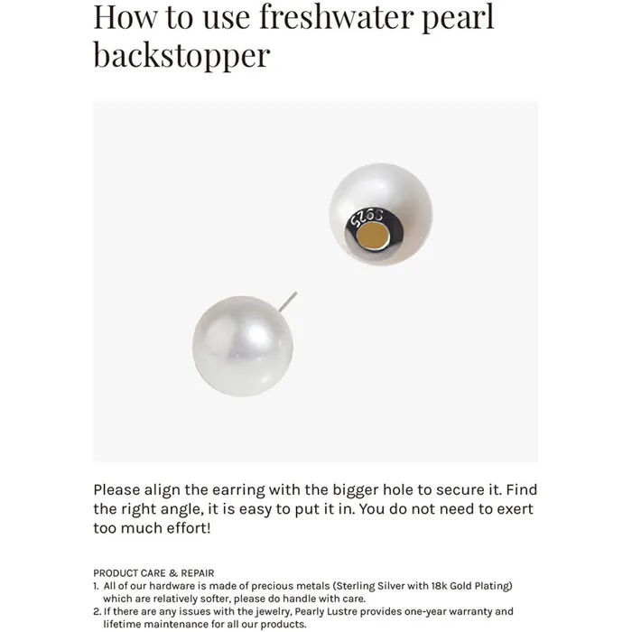 Pearly Lustre Earrings Top Grade Freshwater Pearl Earrings WE00534 DECO