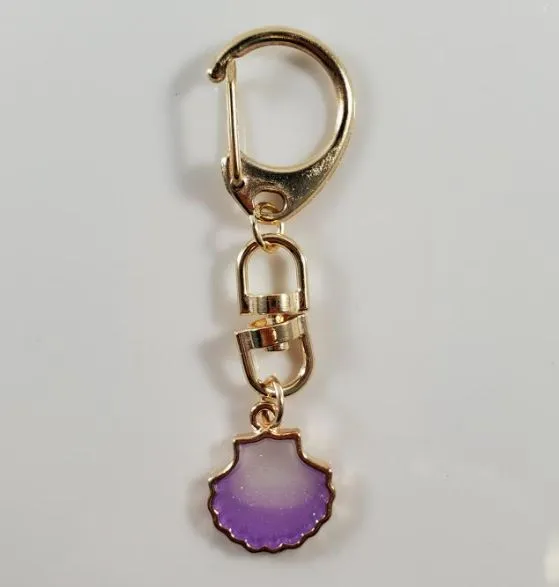 POLLY PreStyled Sets L106 Gold Lavender Glitter Seashell Zipper Pull