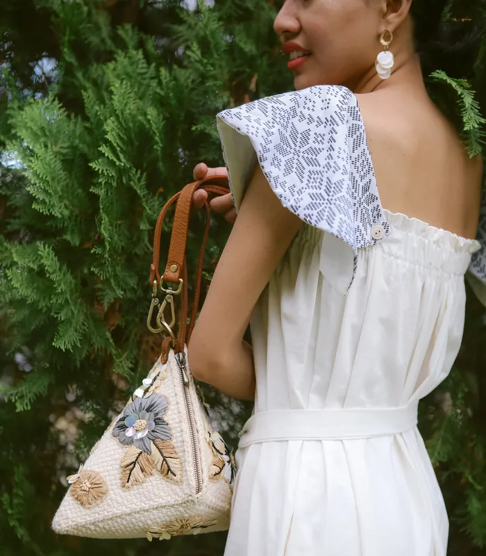 Puso Hardin Embroidered Pyramid Clutch Rags2Riches Earrings