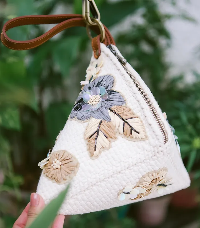 Puso Hardin Embroidered Pyramid Clutch Rags2Riches Earrings
