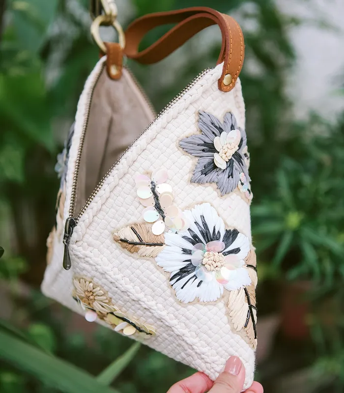 Puso Hardin Embroidered Pyramid Clutch Rags2Riches Earrings