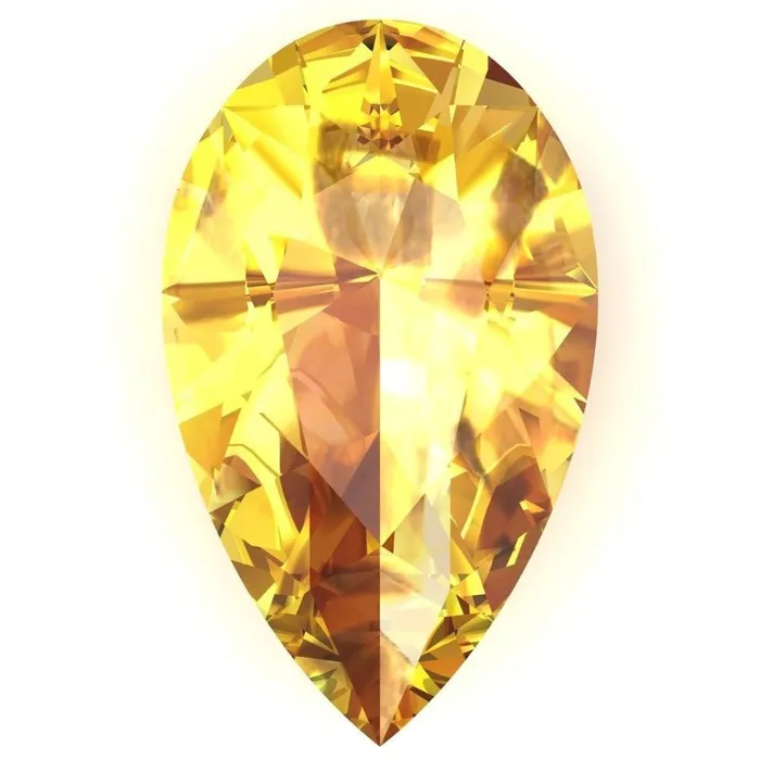 Rings FAB LabGrown Pear Yellow Sapphire Stone Size Fire Brilliance 