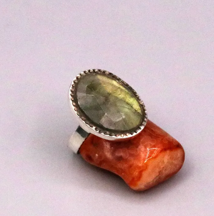 Rings FABULOUS LABRADORITE 925 SOLID SILVER UNISEX ANTIQUE DESIGN RING BAND GIFT sr92 TRIBAL ORNAMENTS