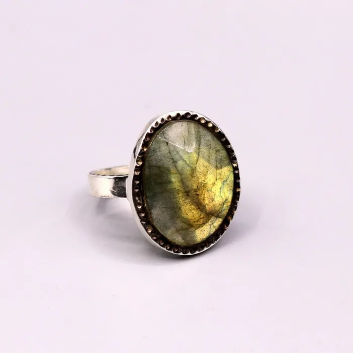 Rings FABULOUS LABRADORITE 925 SOLID SILVER UNISEX ANTIQUE DESIGN RING BAND GIFT sr92 TRIBAL ORNAMENTS