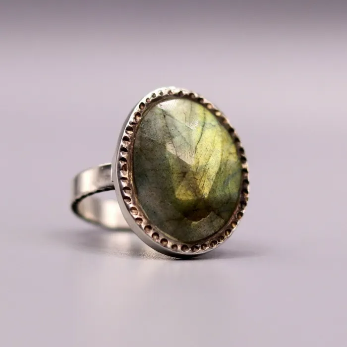 Rings FABULOUS LABRADORITE 925 SOLID SILVER UNISEX ANTIQUE DESIGN RING BAND GIFT sr92 TRIBAL ORNAMENTS