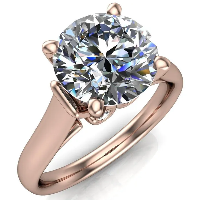 Rings Fire Brilliance Karen Round Center Stone Song 4 Prong Engagement Ring