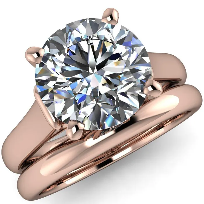 Rings Fire Brilliance Karen Round Center Stone Song 4 Prong Engagement Ring