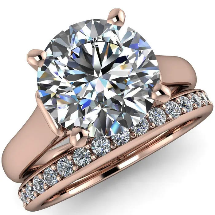 Rings Fire Brilliance Karen Round Center Stone Song 4 Prong Engagement Ring