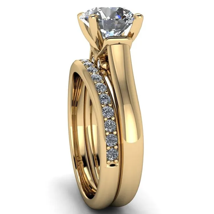 Rings Fire Brilliance Karen Round Center Stone Song 4 Prong Engagement Ring