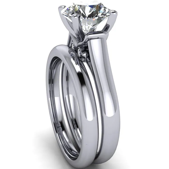 Rings Fire Brilliance Karen Round Center Stone Song 4 Prong Engagement Ring