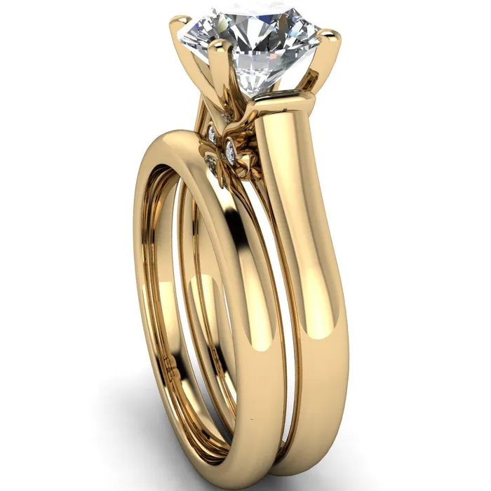 Rings Fire Brilliance Karen Round Center Stone Song 4 Prong Engagement Ring