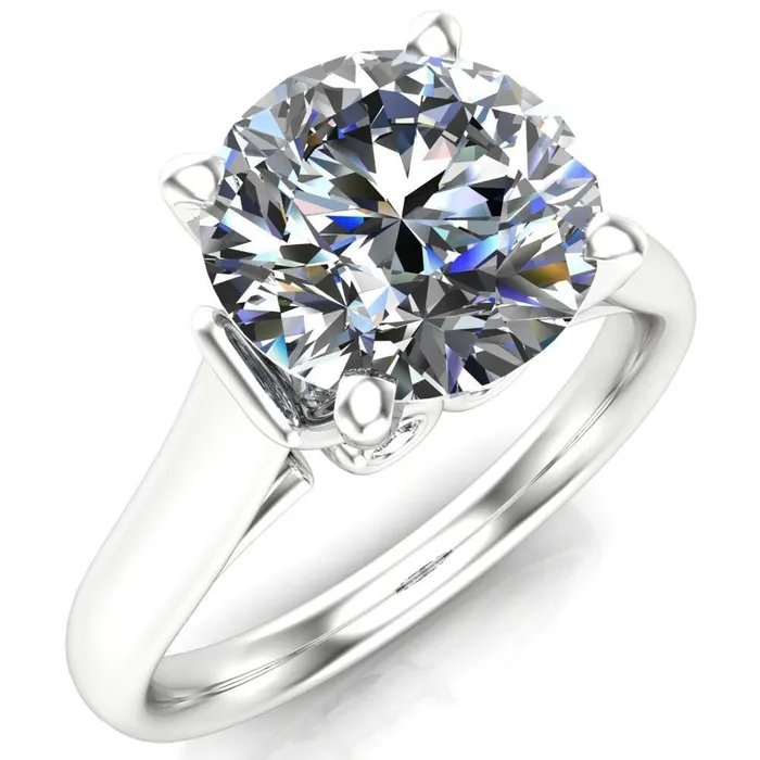 Rings Fire Brilliance Karen Round Center Stone Song 4 Prong Engagement Ring