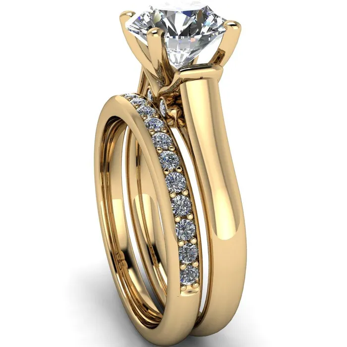 Rings Fire Brilliance Karen Round Center Stone Song 4 Prong Engagement Ring