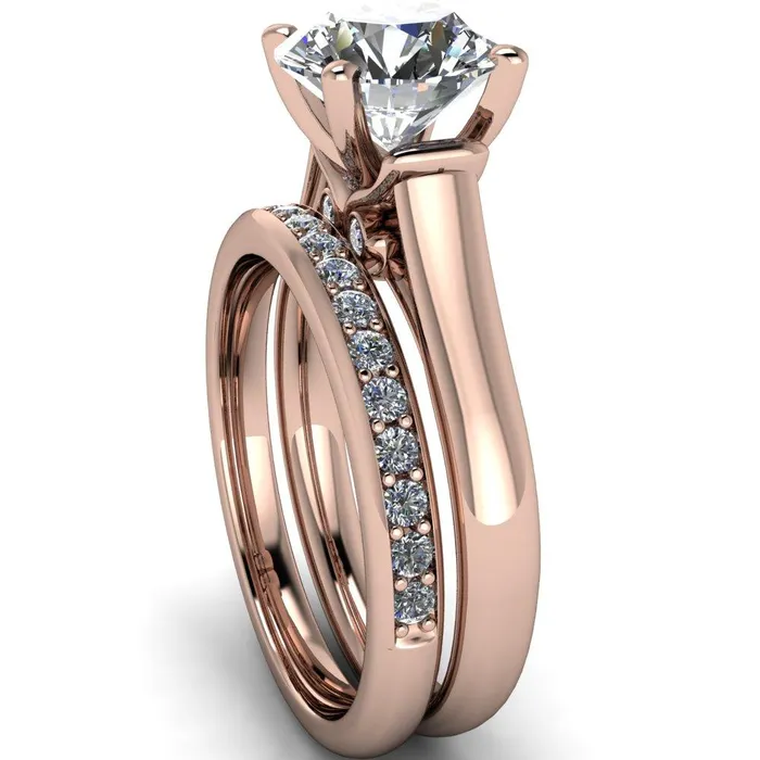 Rings Fire Brilliance Karen Round Center Stone Song 4 Prong Engagement Ring