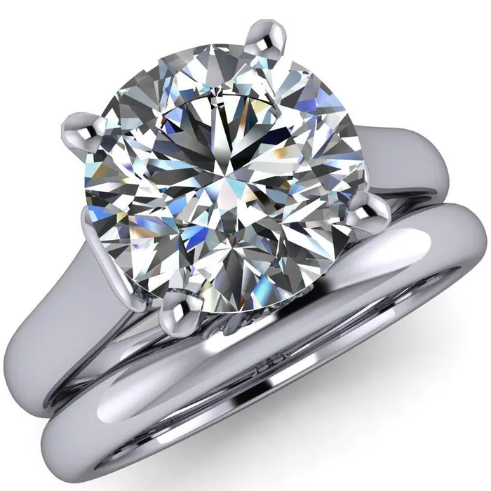 Rings Fire Brilliance Karen Round Center Stone Song 4 Prong Engagement Ring