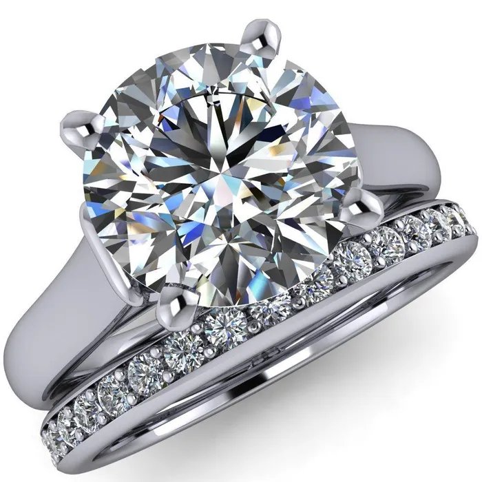 Rings Fire Brilliance Karen Round Center Stone Song 4 Prong Engagement Ring