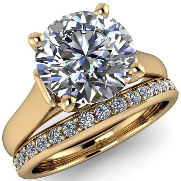 Rings Fire Brilliance Karen Round Center Stone Song 4 Prong Engagement Ring