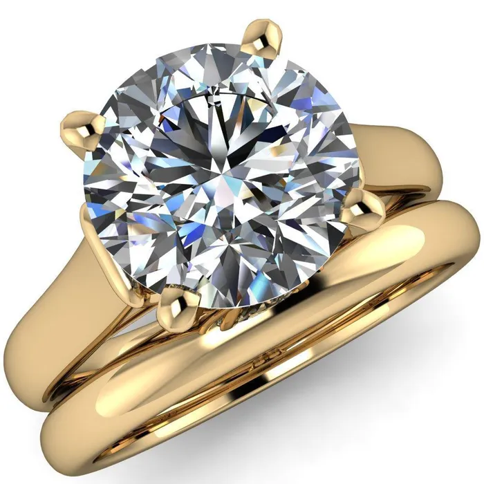 Rings Fire Brilliance Karen Round Center Stone Song 4 Prong Engagement Ring