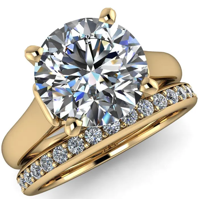 Rings Fire Brilliance Karen Round Center Stone Song 4 Prong Engagement Ring