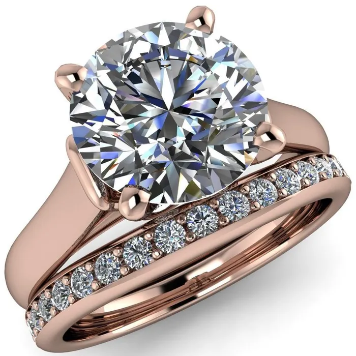 Rings Fire Brilliance Karen Round Center Stone Song 4 Prong Engagement Ring