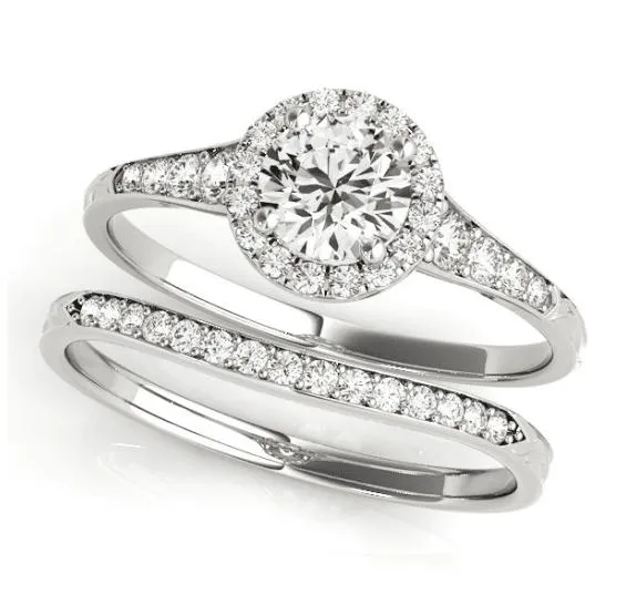 Rings Fire Brilliance Kelly Round Center Stone Carved Design Shank Halo Engagement Ring