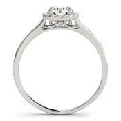 Rings Fire Brilliance Kelly Round Center Stone Carved Design Shank Halo Engagement Ring