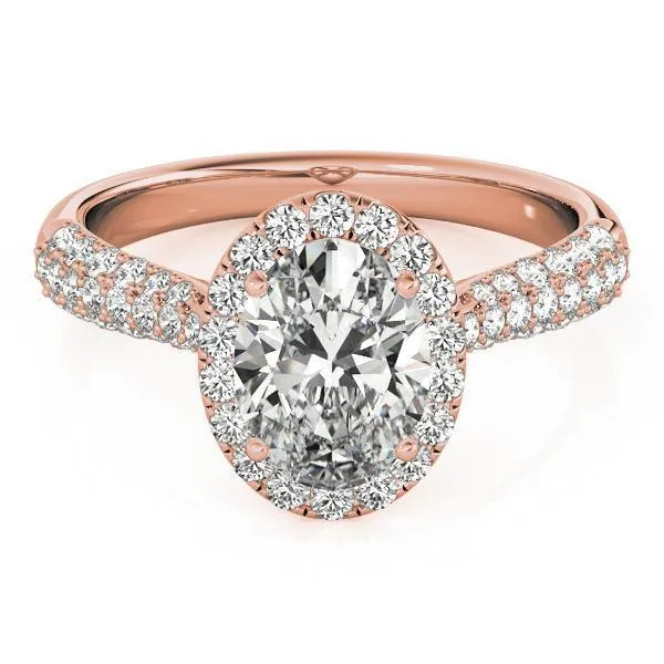 Rings Meadow Oval Center Stone Micro Pave Shank Halo Engagement Ring Fire Brilliance 
