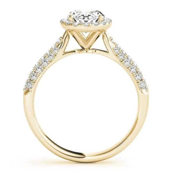 Rings Meadow Oval Center Stone Micro Pave Shank Halo Engagement Ring Fire Brilliance 