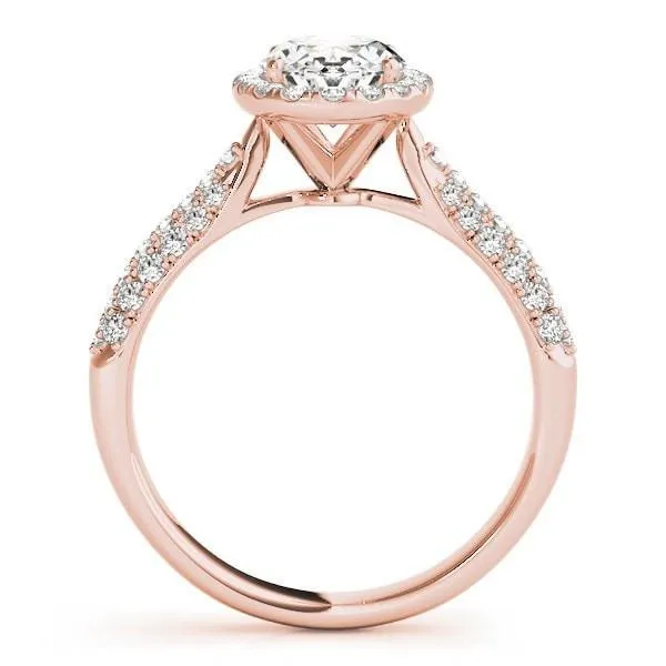 Rings Meadow Oval Center Stone Micro Pave Shank Halo Engagement Ring Fire Brilliance 