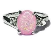 Rings polly R04 Silver Pale Pink Opal Gemstone Ring