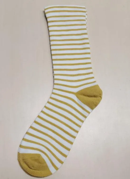 Rings POLLY SF135 White Golden Yellow Stripes Socks