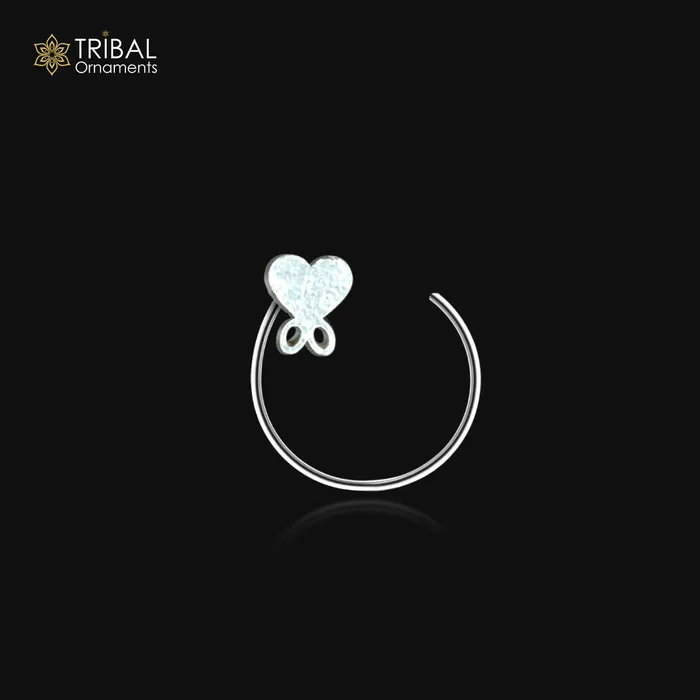 Rings TRIBAL ORNAMENTS 925 sterling silver heart design handmade fabulous nose pin u band tribal jewelry np61 Rings TRIBAL ORNAMENTS 925 sterling silver heart design handmade fabulous nose pin u band tribal jewelry np61