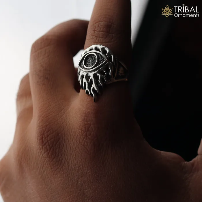 Rings TRIBAL ORNAMENTS 925 sterling silver seeing eye design ring mens Jewelry sr767