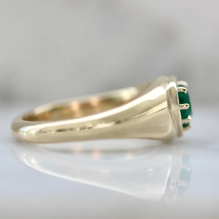 Sour Apple Heart Cut Emerald Bombe Ring Made By Gem Breakfast Rings