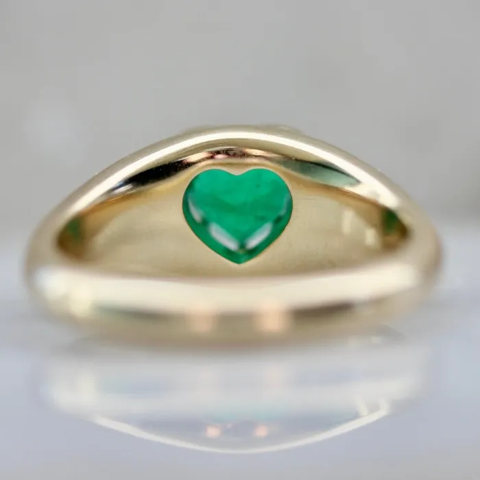 Sour Apple Heart Cut Emerald Bombe Ring Made By Gem Breakfast Rings