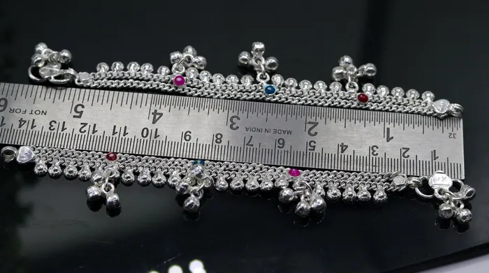 TRIBAL ORNAMENTS Bracelets 55 handmade sterling awesome silver baby ankle bracelet excellent kids anklets charm foot bracelet customized jewelry india ank207