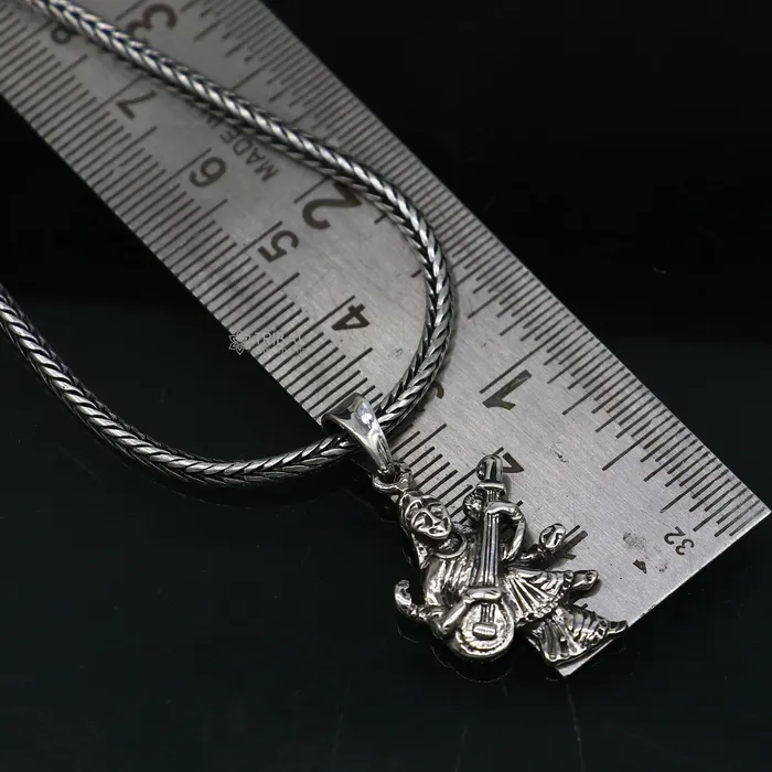 TRIBAL ORNAMENTS Necklaces 925 sterling silver handmade goddess sarashwati or saraswati maa pendant best student pendant for pray nsp695