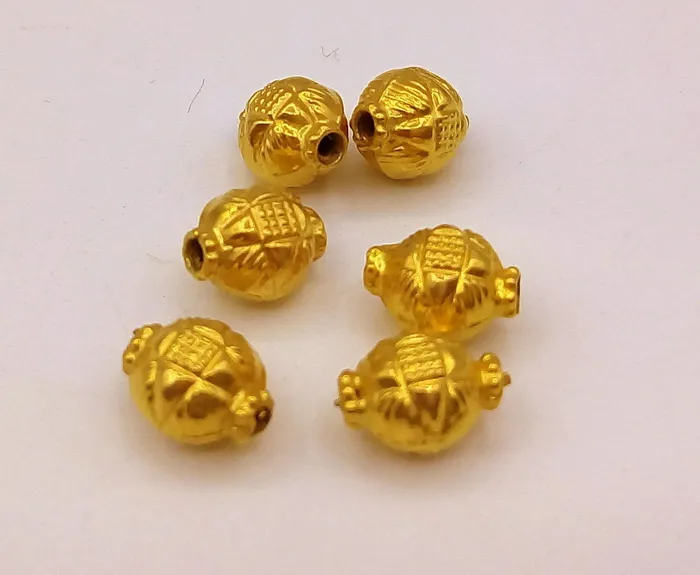 TRIBAL ORNAMENTS Necklaces Vintage antique handmade loose beads traditional designer 22k yellow gold 6 beads or ball for custom jewelry making TRIBAL ORNAMENTS Necklaces Vintage antique handmade loose beads traditional designer 22k yellow gold 6 beads or ball for custom jewelry making